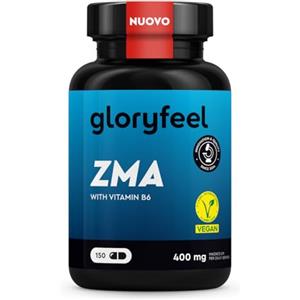 Gloryfeel ZMA con Magnesio, Zinco e Vitamina B6, 100% Vegan, 150 Capsule Ad Alta Concentrazione per Atleti e Benessere Generale Supporto Muscolare e Ormonale