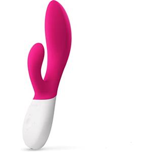 LELO INA WAVE 2 Vibratore per Donna Rabbit con Wavemotion e 12 Modalità, Vibratore con Stimolatore Clitorideo Femminile, Sex Toy a Doppia Azione, Sex toys per Donne, Vibratori Donna, Vibratori, Cerise