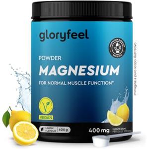 Gloryfeel Magnesio Complex in Polvere 600g - Con Bisglicinato, Citrato e Malato ad alto Dosaggio - Facile da sciogliere - Per Muscoli, Nervi ed Equilibrio elettrolitico - Sapore di Limone - 100% Puro