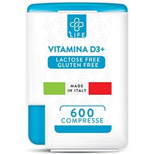 +LIFE Vitamina D 2000 UI PiuLife® 600 Mini Compresse Vitamina D3 Masticabile (2cpr Per Dose), Integratore Vit D Pura, Difese Immunitarie, Ossa Muscoli Denti, Vit D3 Vegan, Gluten Free Lactose Free