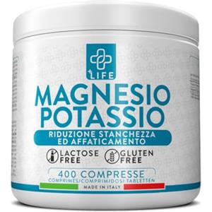 +LIFE Magnesio E Potassio Compresse 400 PiuLife® Integratori Stanchezza, Sali Minerali Integratori Sport Energia Integratore Muscoli, Sistema Nervoso, Equilibrio Elettroliti, Potassio Citrato E Magnesio