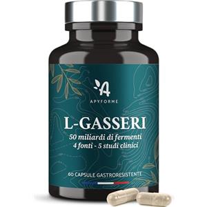 Apyforme - Lactobacillus Gasseri - Fermenti Lattici Probiotici Pancia Piatta - Digestione Intestinale - Fino a 50 Miliardi UFC/Giorno - 60 Capsule Gastroresistenti - L-Gasseri