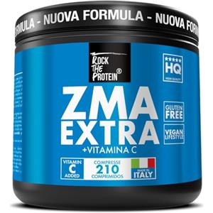 Rock The Protein ZMA Zinco E Magnesio 210 Compresse (210 Giorni) con B6 e Vitamina C Rock The Protein® ZMA Integratore Energia, Recupero E Aumento Massa Muscolare Uomo, ZMB6 Integratore Palestra, Postworkout