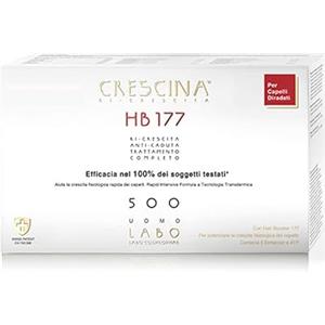 Crescina Transdermic Ri-Crescita e Anti-caduta HB 177 Trattamento Hair Booster per la Ricrescita dei capelli 500 Uomo 20+20 fiale