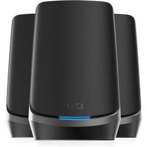 NETGEAR Orbi Mesh WiFi 6E Quad Band RBKE963B | Router con 2 Satelliti, Copertura Fino a 800 m², 200 Dispositivi, Velocità Fino a 10.8 Gbps, Nero