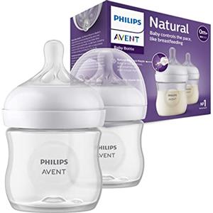 Philips Avent Biberon Natural Response - 2 biberon da 125 ml per neonati e bambini di pochi mesi, senza BPA (modello SCY900/02)