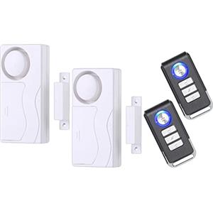 Lancoon Allarme Porta Con Telecomando 2 Pezzi, Allarme Antifurto Sensore Magnetico Per Finestra Di Sicurezza Domestica Senza Fili Per La Sicurezza Dell'appartamento Del Garage Di Casa