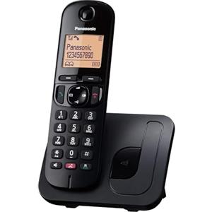 Panasonic KX-TGC250JTB Telefono Cordless Digitale per Anziani con Blocco delle Chiamate Indesiderate, Display di Facile Lettura, Vivavoce, Sveglia, Ricevitore Singolo, ID Chiamante, Nero