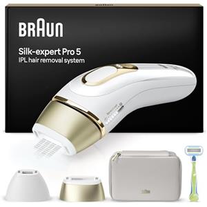 Braun Silk-expert Pro 5 PL5152 IPL, Luce Pulsata Rimozione Dei Capelli A Casa, Custodia, Rasoio Di Epilazione Venere, 2 Testine