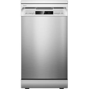 Midea MFD45S200X.1-IT Lavastoviglie Libera Installazione con 10 coperti, 8 Programmi, Display a LED, Partenza Ritardata, Funzione di Mezzo Carico, Asciugatura Extra - Inox