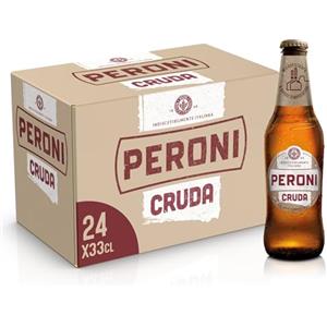 Peroni Birra Cruda Lager Non Pastorizzata, Cassa Birra con 24 Birre in Bottiglia da 33 cl, 7.92 L, Gusto Fresco e Autentico, Gradazione Alcolica 4.7% Vol