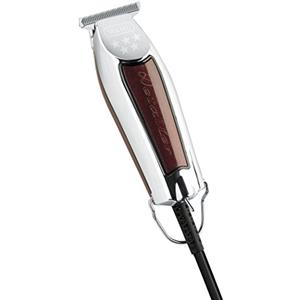 Wahl Wide Detailer Trimmer - Potente rifinitore con cavo e lama a T extra larga per il contorno dei bordi e i piccoli dettagli, cromo/bordeaux