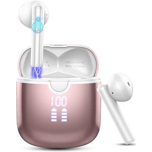 QXQ Cuffie Bluetooth, Auricolari Bluetooth con Stereo HiFi, 40 Ore Cuffie Wireless In Ear ENC Cancellazione Rumore e 4 Mic, IP7 Impermeabile, USB-C, LED Display