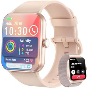 Blackview Smartwatch Donna, Orologio con Effettua e Risposta Chiamate, 1,85'' Orologio Intelligente Fitness,Cardiofrequenzimetro, Monitoraggio del Sonno, Calcolatori per Android iOS