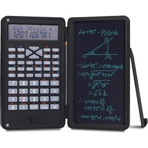 NK Calcolatrice scientifica a 240 funzioni, Lavagna da 6 pollici, Penna elettronica inclusa, Coperchio protettivo, Pulsante di controllo, Batteria 1 x CR2025, colore nero