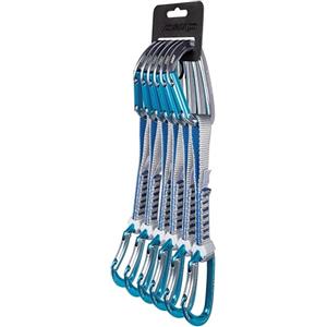 C.A.M.P. Orbit Express KS Set di 6 Rinvii da Arrampicata 18 cm - Grigio/Blu con Moschettone Dritto e Curvo