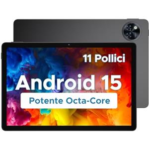 DOOGEE U11 Tablet Android 15 Ultimo, 11 Pollici IPS, 16(4+12)GB+128GB/TF 2TB Octa-Core, 8580mAh Tablet PC, 13MP+5MP, Widevine L1 Tablet in Offerta, Dual Speakers, 90HZ/OTG/WiFi/Face Unlock/BT5.0 Nero