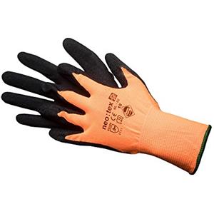 Jah NL-02 - Guanti in nylon con rivestimento in lattice, 12 paia, colore: arancione standard