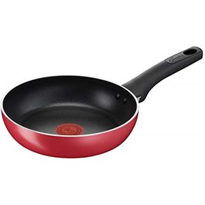 Lagostina Cucina Mediterranea Padella Ø 20 cm per Induzione, Alluminio Antiaderente, con Indicatore Cottura Thermo-Signal, Rosso