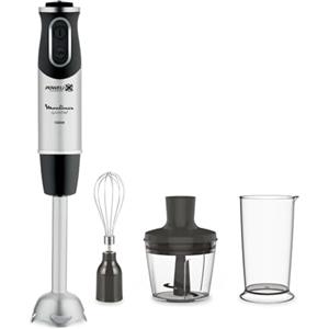 Moulinex DD6558 Quickchef 3in1 Frullatore a Immersione, 1000 W, Mixer con Tecnologia Powelix e 10 Velocità, 3 Accessori, Bicchiere 800 ml, Tritatutto 500 ml e Frusta, Lame in Acciaio Inossidabile