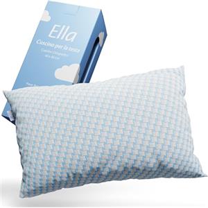 Ella Cuscino Cervicale per Dormire - Cuscino Memory Foam con riempimento regolabile - Cuscini Letto, traspirante, anallergico e antiacaro con rivestimento lavabile - Guanciale Letto 40x80