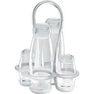 Guzzini Menage Set Olio Aceto Sale e Pepe Gocce, Trasparente, 17 x 15 x h22.5 cm