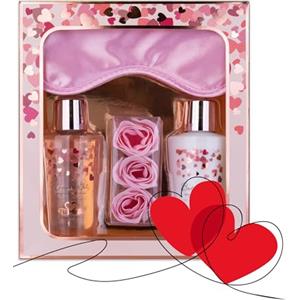 Accentra Heart Cascade - set regalo di bellezza con maschera per dormire, doccia curativa, lozione per il corpo e coriandoli da bagno - per tutte le donne, mamme, ragazze