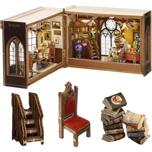 TOPBSFARNY Kit fai da te in miniatura per casa delle bambole in legno, mobili 3D e modello di stanza, può aprire le porte, idea regalo creativa per San Valentino, compleanno (destino magico)