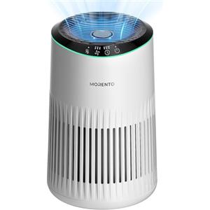 MORENTO Purificatore D'aria, Air Purifier Portable, Filtro HEPA, Silenzioso 22db con Aroma, Usato per polline, fumo, peli di animali Modalità di sonno, Timer, Luce notturna blu, 1 Pack+3 Modes