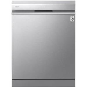 LG DF455HSS Lavastoviglie Libera Installazione, Serie 4, 14 coperti, Sistema QuadWash a 4 Bracci Irroratori, Vapore TrueSteam, Apertura Automatica della Porta, 3° Cestello per le Posate, Wi-Fi, Grigia