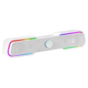 Mars Gaming MSBXW Bianco, RGB Soundbar, Bluethooth 5.0 + Jack 3.5, DSP Sound 10W