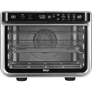 Ninja Foodi Forno Multifunzione 10 in 1, Fornetto Elettrico Portatile da Piano di Lavoro, 10 Funzioni, Friggere ad Aria, Arrostire, Grigliare, Disidratare, Riscaldare, Argento/Nero, DT200EU