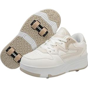 Mateju Scarpe con Rotelle Bambino Bambina Sportive Scarpe da Skateboard con 4 Rotelle a Scomparsa Skateboard Sneakers Scarpe da Ginnastica da Pattini Unisex Bambini Adulti