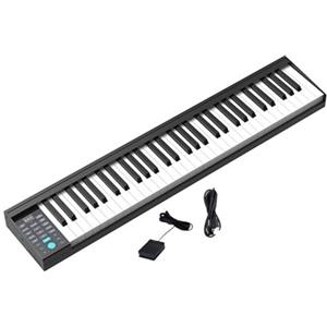 BXHouP-BaiZTM Tastiera elettronica Tastiera digitale a 61 tasti Tasti pesati di dimensioni standard Altoparlanti MIDI incorporati Piano elettrico Piano digitale con pedale Sustain e alimentatore Ideale for adulti B