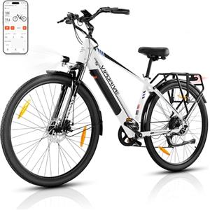 Vipdrive Bici Elettrica per Uomo Donna, 28 pollici Bicicletta Elettrica con 48V 15Ah Batteria Rimovibile Nascosta, Fino a 40-100km, Posizionamento e Navigazione APP (NAVIGATOR 1.1- Bianco)