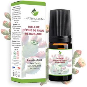 naturoleum MIGLIOR OLIO ANTI-ETÀ - Olio di semi di fico d'India 100% BIOLOGICO, puro e naturale, spremuto a freddo, Extravergine - cura nutriente per pelle, viso, capelli. Vegan