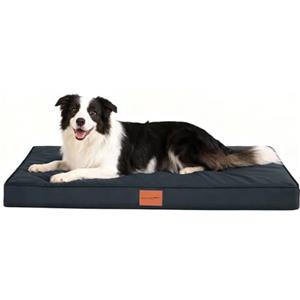 WAVVE Cuccia Cane Grande Ortopedica 91x69x7.6 cm, Cuscino per Cani interno indistruttibile, Letto per Cani Sfoderabile Lavabile Impermeabile, Materassino per Cani in Uovo Foam, Grigio