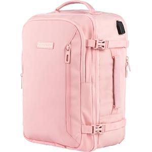 BidMamba Zaino Bagaglio A Mano 40x20x25 Ryanair, Zaino Borsa 20L Voli Low Cost Easyjet - Rosa