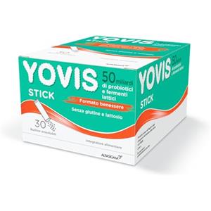 Yovis Stick, Probiotici per il Benessere Intestinale, 50 Miliardi di Fermenti Lattici Vivi, Senza Glutilne e Lattosio, 30 Bustine Orosolubili