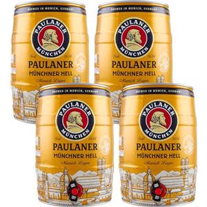 PAULANER Münchener Hell - 4pz Fustini da 5L con Spillatore Rubinetto integrato (4)