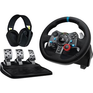 Logitech G G29 Driving Force, kit volante pedaliera e cuffie, PlayStation®5, PlayStation®4 e PC
