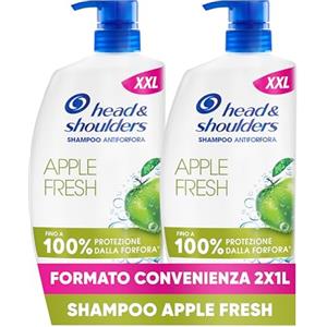 Head & Shoulders Shampoo Antiforfora Apple Fresh, Per Capelli Grassi E Cute, Clinicamente Provato, Dermatologicamente Testato, Formato Maxi Convenienza 2x1000ML