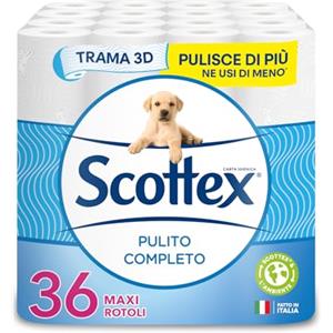 Scottex Carta Igienica, Formato Salvaspazio, Cotone, Confezione 100% Riciclabile, Fatto in Italia, 64 Rotoli