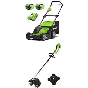 GreenWorks Bundle of Greenworks 40V Tagliaerba a Batteria G40LM41K2X and Greenworks 40V Decespugliatore a Batteria con Motore Brushless