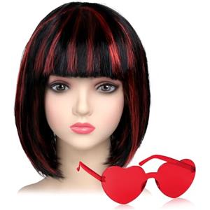 iZoeL Parrucca Caschetto Cosplay Parrucca Donna Uomo Parrucca Corta con Frangia Parrucca Bob Parrucca Hippie Parrucca Anni 70 80 Parrucca Carnevale Parrucca Halloween Parrucca Discoteca