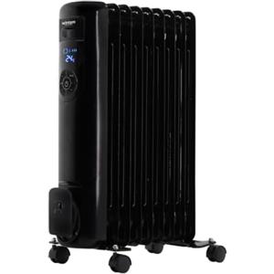 Wintem Radiatore Elettrico ad Olio 9 Elementi da 1500 Watt con Timer Programmabile per Accensione e Spegnimento - Display Digitale a Led e Telecomando, 60cm
