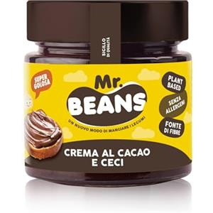 Mr. Beans, Crema Spalmabile al Cacao e Ceci, 100% Vegetale, Fonte di Fibre, Senza Glutine e Lattosio, Non Contiene Nocciole e Olio di Palma, 200 g