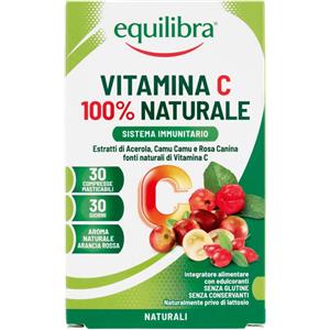 Equilibra Vitamina C 100% Naturale Integratore Antiossidante 30 Compresse Masticabili