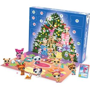 Bandai - Littlest Pet Shop - Calendario dell'Avvento dei Pet Shop - 8 Pet Shop e 16 accessori - Calendario 24 giorni di Natale - Mini-figure animali - Giocattolo per bambini dai 4 anni in su - BF00609