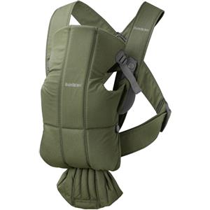 BabyBjörn Marsupio Mini Verde Scuro - Tessuto Morbido, 0-12 Mesi, 3,2-11 kg, Tre Posizioni di Trasporto